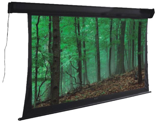 BRATECK 108'' Deluxe Tab-tensioned, Electric Projector Screen. Matte white fibre