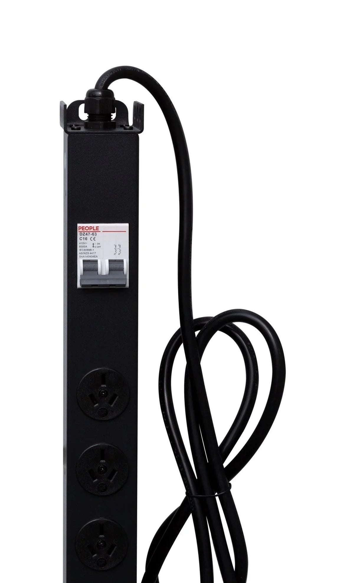 DYNAMIX 20 Outlet Vertical Power Rail (10A) with 6kA C-Curve MCB Circu ...