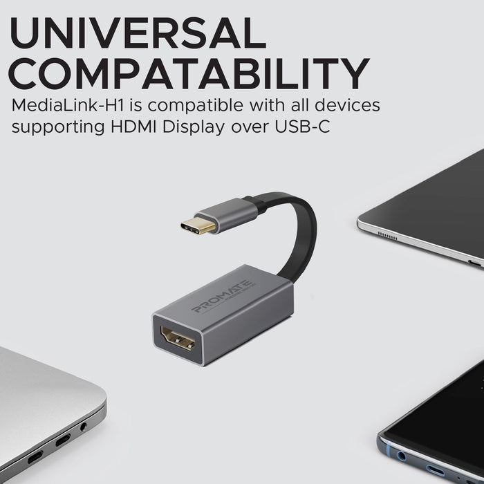 PROMATE USB-C to HDMI Adapter. Supports up to 4K@30Hz. Plug & Play. Input: USB-C