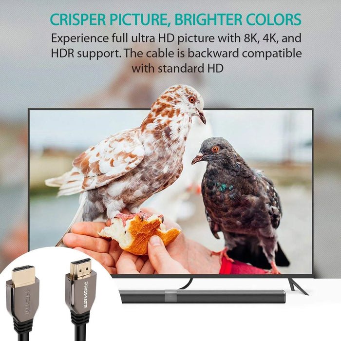PROMATE 2m HDMI 2.1 Full Ultra HD (FUHD) Audio Video Cable. Supports up to 8K. M - LX2001 - Homewares, Outdoor, Phone Accessories, Cases, Speakers, Headphones + More -