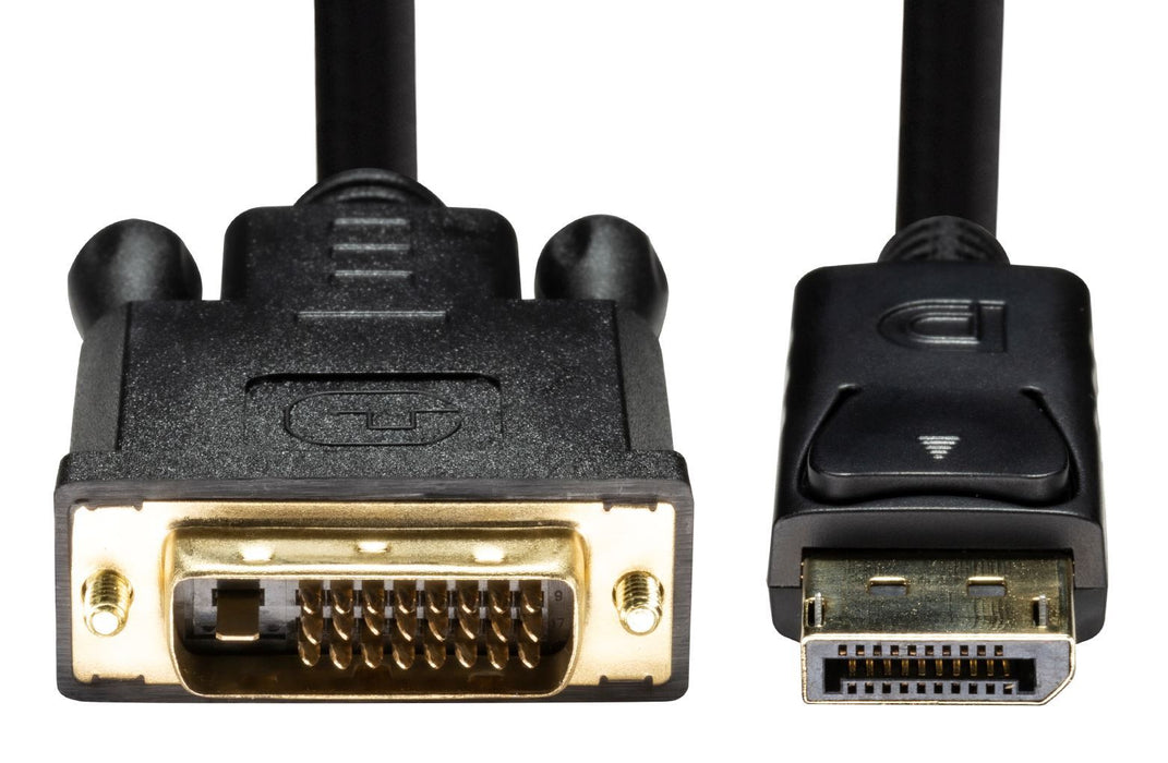 DYNAMIX 1.5m DisplayPort Source to DVI-D Monitor Male Cable Max Resolution 1080p