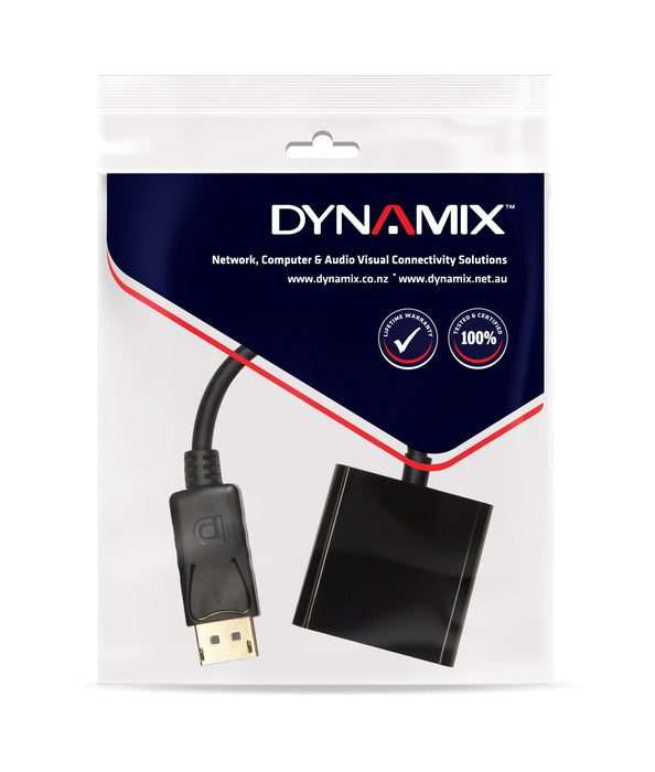 DYNAMIX 0.2m DisplayPort to VGA Female Cable Adapter. Max Res: 1920x1080.