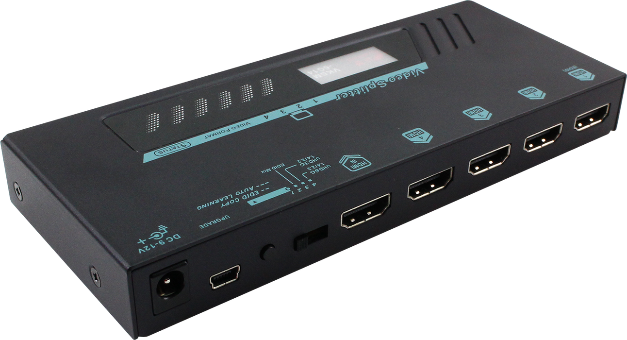 REXTRON 1 in 4 Out 18G HDMI 2.0 Splitter. Supports Ultra-HD Resolution up to 4K@
