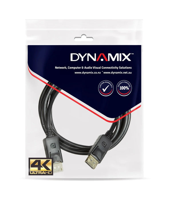DYNAMIX 10m DisplayPort v1.2 Cable with Gold Shell Connectors DDC Compliant - LX2001 - Homewares, Outdoor, Phone Accessories, Cases, Speakers, Headphones + More -