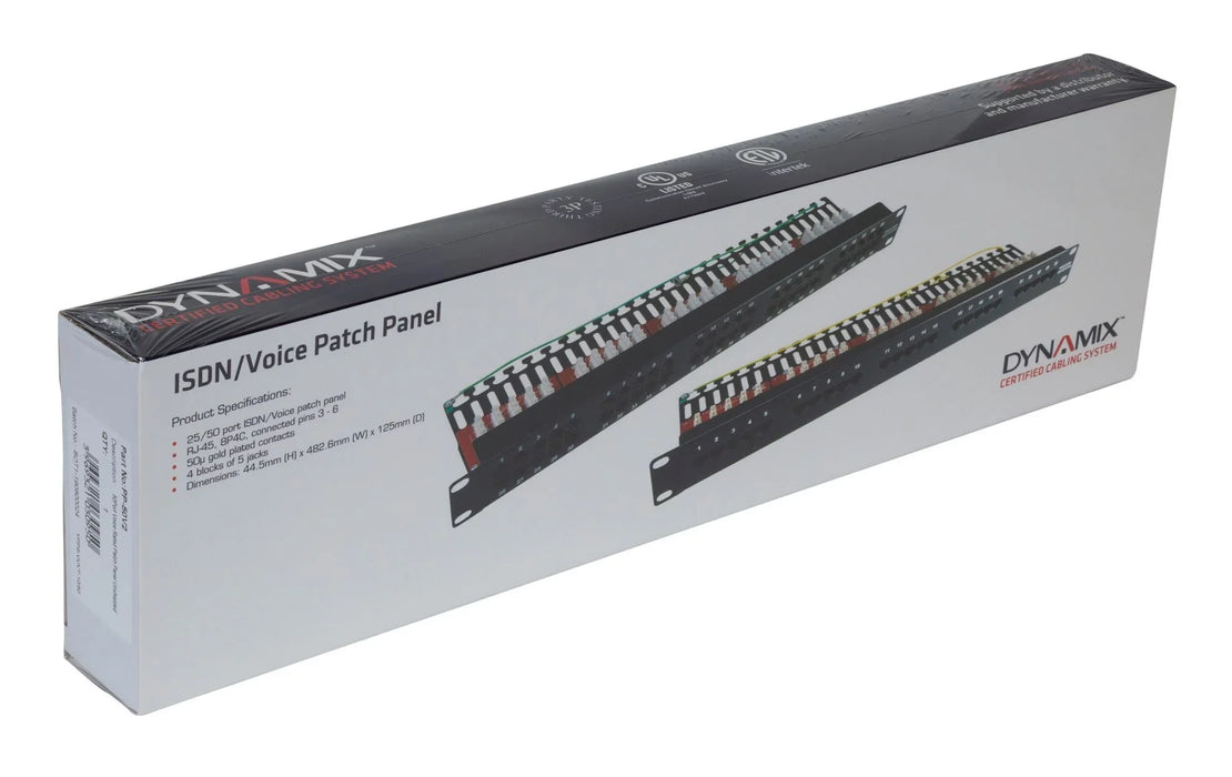 DYNAMIX 50 Port 19'' Voice Rated Patch Panel Unshielded. Cat3 Rated, Active pins - LX2001 - Homewares, Outdoor, Phone Accessories, Cases, Speakers, Headphones + More -