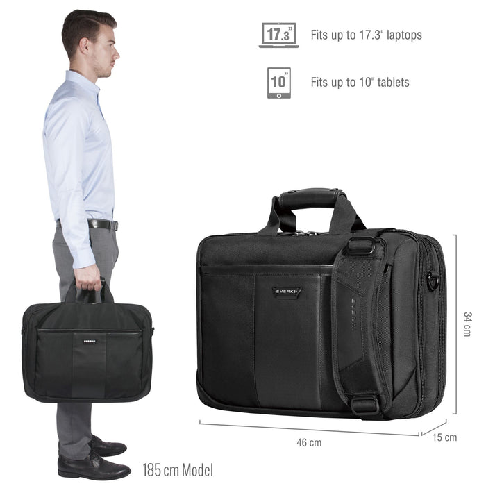 EVERKI Versa Premium Briefcase 17.3'' Checkpoint friendly design, Corner-guard p