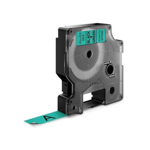 DYMO Genuine D1 Label Cassette Tape 12mm x 7M; Black on Green Suitable for the L - LX2001 - Homewares, Outdoor, Phone Accessories, Cases, Speakers, Headphones + More -