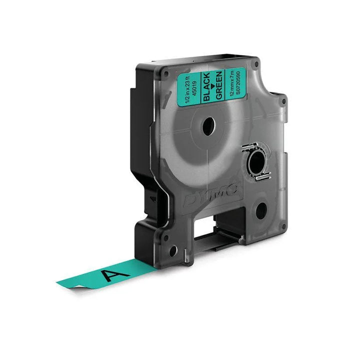 DYMO Genuine D1 Label Cassette Tape 12mm x 7M; Black on Green Suitable for the L - LX2001 - Homewares, Outdoor, Phone Accessories, Cases, Speakers, Headphones + More -