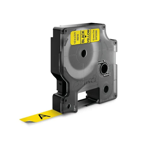 DYMO Genuine D1 Label Cassette Tape 12mm x 7M; Black on Yellow Suitable for the - LX2001 - Homewares, Outdoor, Phone Accessories, Cases, Speakers, Headphones + More -