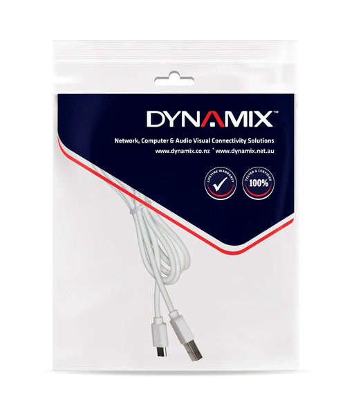 DYNAMIX 1.2m USB 2.0 Micro-B Male to USB-A Male Connectors. Colour White. - LX2001 - Homewares, Outdoor, Phone Accessories, Cases, Speakers, Headphones + More -