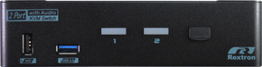 REXTRON 4K UHD USB-C 2 Port KVM Switch with DP Output& USB-Audio Function.Front - LX2001 - Homewares, Outdoor, Phone Accessories, Cases, Speakers, Headphones + More -