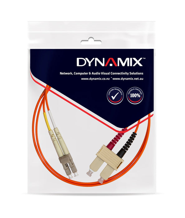 DYNAMIX 15M 62.5u LC/SC OM1 Fibre Lead (Duplex, Multimode) Orange LSZH Jacket