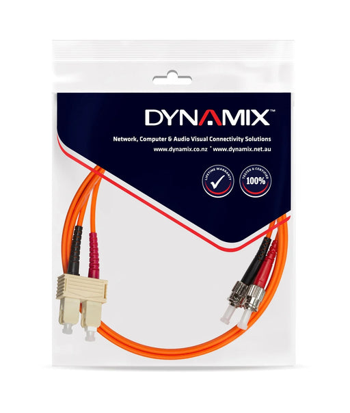 DYNAMIX 0.5M 62.5u SC/ST OM1 Fibre Lead (Duplex, Multimode) Orange LSZH Jacket - LX2001 - Homewares, Outdoor, Phone Accessories, Cases, Speakers, Headphones + More -