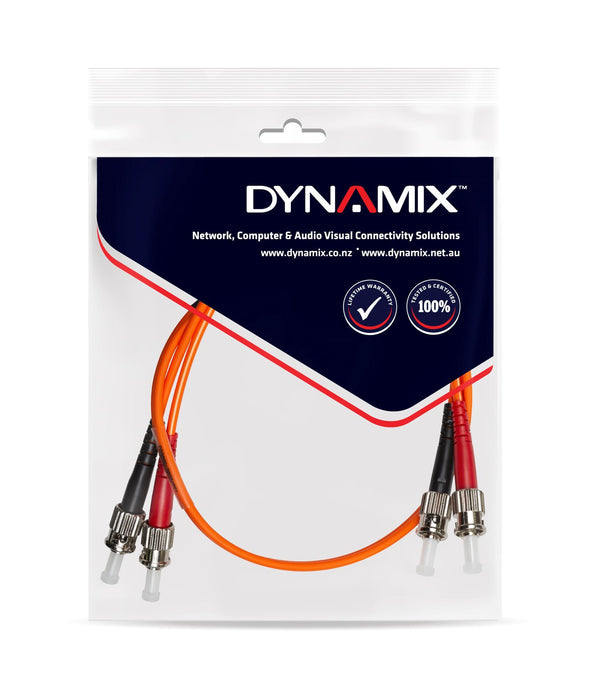 DYNAMIX 15M 62.5u ST/ST OM1 Fibre Lead (Duplex, Multimode) Orange LSZH Jacket