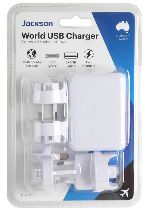 JACKSON Worldwide Global USB Travel Wall Charger Adapter