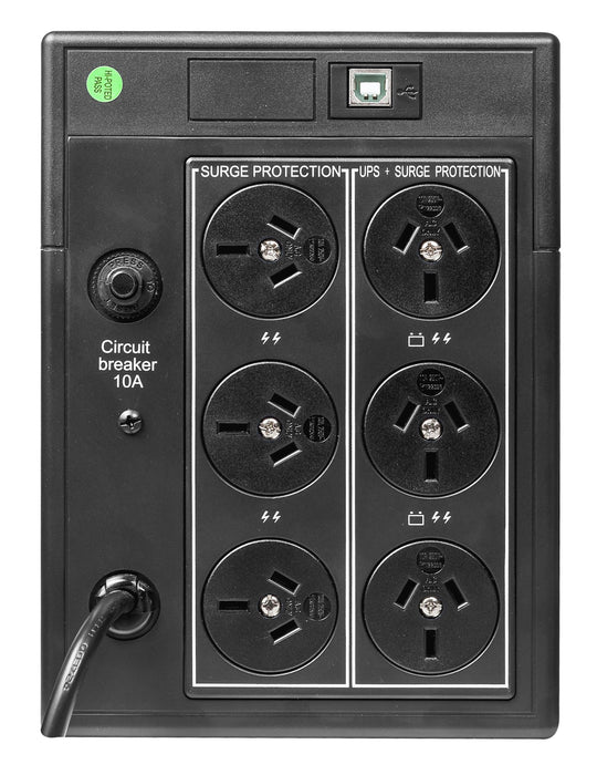 DYNAMIX Defender 1200VA (720W) Line Interactive UPS, 3x NZ Power Sockets with Su