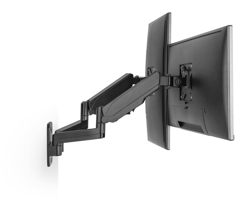 BRATECK 17''-32'' Dual Screen Wall Mounted Gas Spring Monitor Arms. Max load: 9k