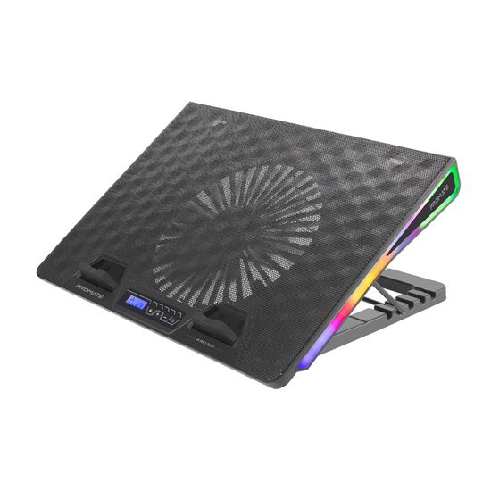 VERTUX Gaming Portable Height Adjustable RGB LED Cooling Pad with Fan Speed Cont