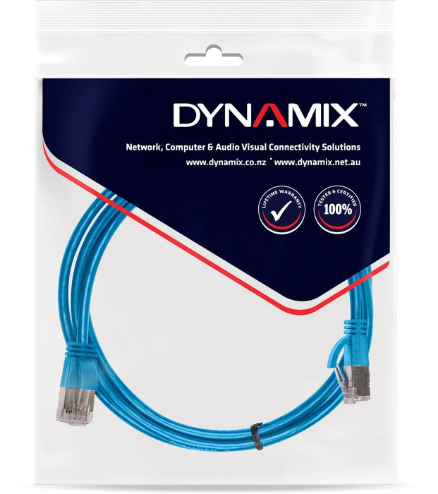 DYNAMIX 3m Cat6A S/FTP Blue Ultra-Slim Shielded 10G Patch Lead (34AWG) with RJ45 - LX2001 - Homewares, Outdoor, Phone Accessories, Cases, Speakers, Headphones + More -