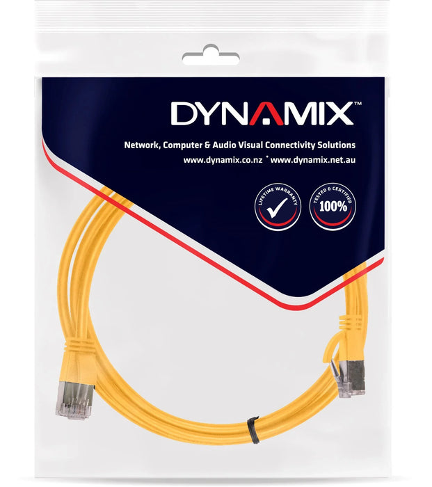 DYNAMIX 1m Cat6A S/FTP Yellow Ultra-Slim Shielded 10G Patch Lead (34AWG) with RJ - LX2001 - Homewares, Outdoor, Phone Accessories, Cases, Speakers, Headphones + More -