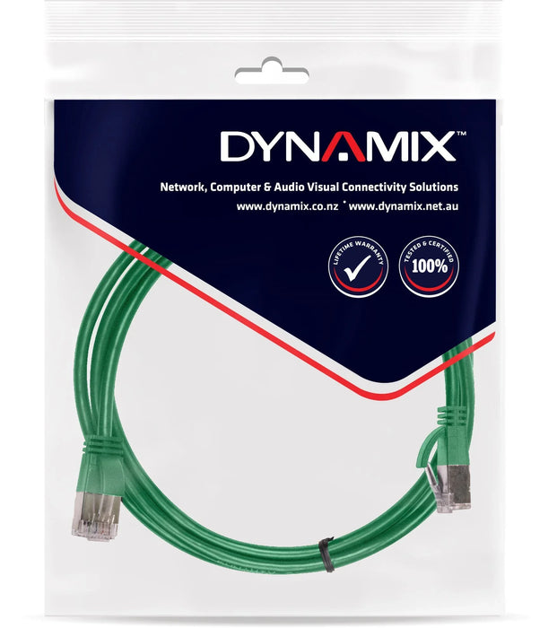 DYNAMIX 1.5m Cat6A S/FTP Green Ultra-Slim Shielded 10G Patch Lead (34AWG) with R - LX2001 - Homewares, Outdoor, Phone Accessories, Cases, Speakers, Headphones + More -