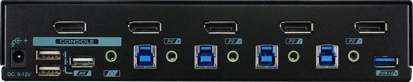 REXTRON 4 Port USB-A KVM Switch with Audio & Hotkey Control. 4 Computers Share U