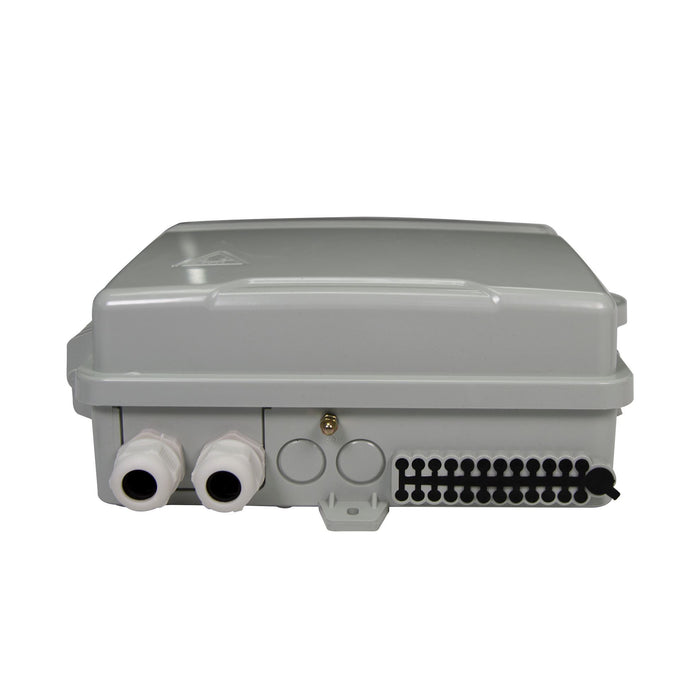 DYNAMIX Lockable Indoor/Outdoor Fibre Termination Box. 24x position SC Simplex/L