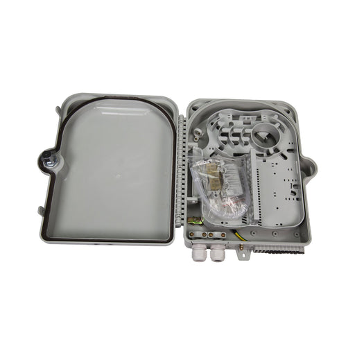 DYNAMIX Lockable Indoor/Outdoor Fibre Termination Box. 24x position SC Simplex/L