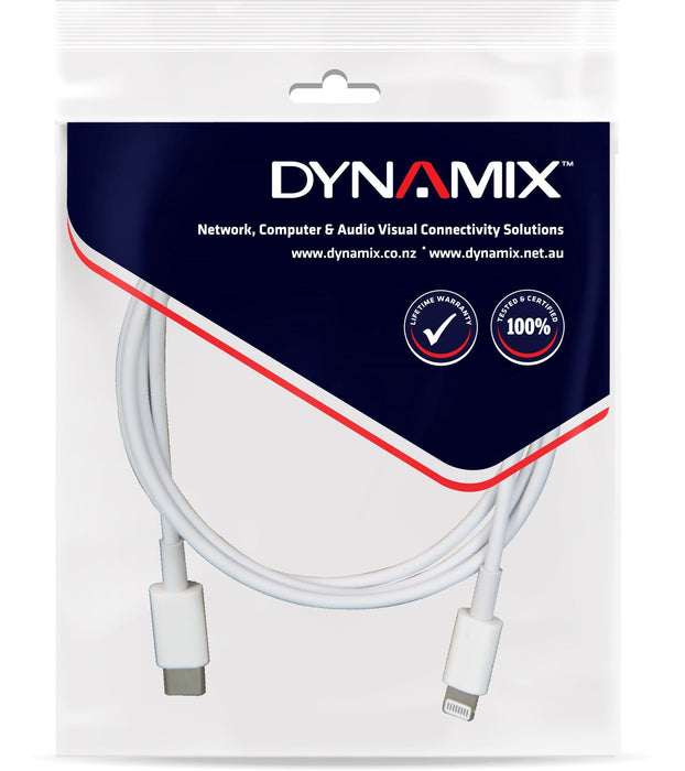 DYNAMIX 3m USB-C to Lightning Charge & Sync Cable. For Apple iPhone, iPad, iPad