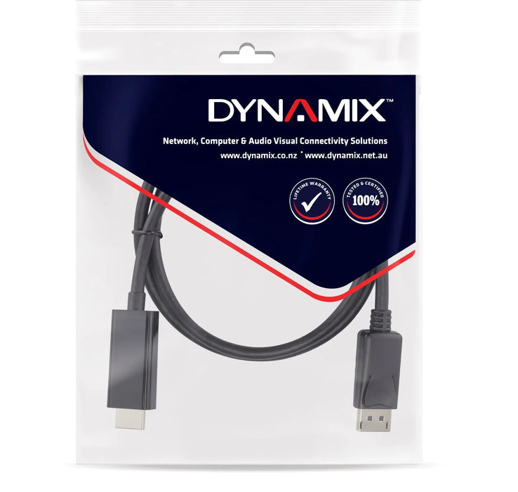 DYNAMIX 3m DisplayPort Source to HDMI 2.0 Monitor Directional Cable 4K@60Hz - LX2001 - Homewares, Outdoor, Phone Accessories, Cases, Speakers, Headphones + More -