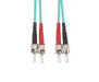 DYNAMIX 1M 50u ST/ST OM3 Fibre Lead (Duplex, Multimode) Aqua LSZH Jacket