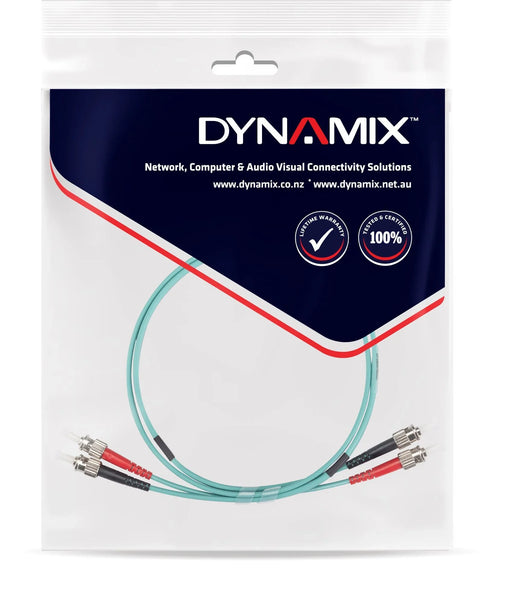 DYNAMIX 1M 50u ST/ST OM3 Fibre Lead (Duplex, Multimode) Aqua LSZH Jacket - LX2001 - Homewares, Outdoor, Phone Accessories, Cases, Speakers, Headphones + More -
