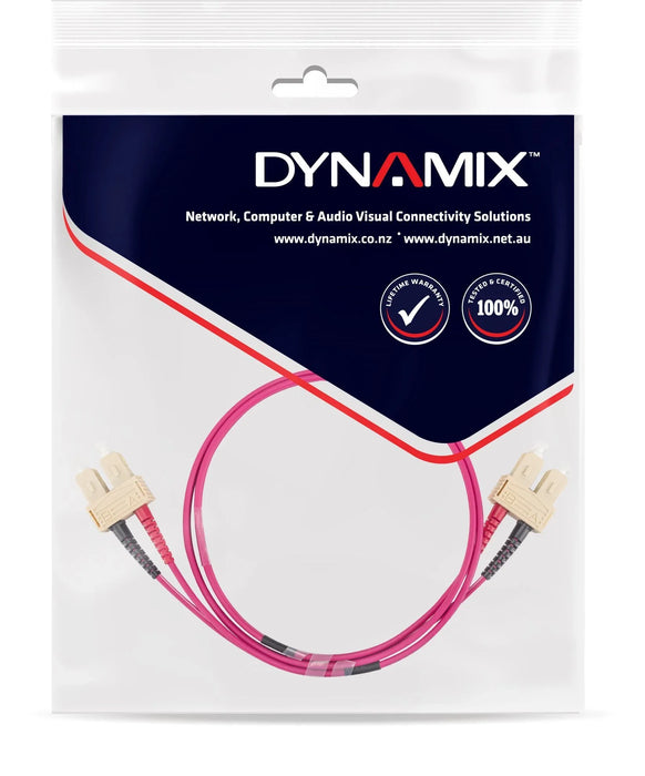 DYNAMIX 0.5M 50u SC/SC OM4 Fibre Lead (Duplex, Multimode) Raspberry Pink LSZH - LX2001 - Homewares, Outdoor, Phone Accessories, Cases, Speakers, Headphones + More -