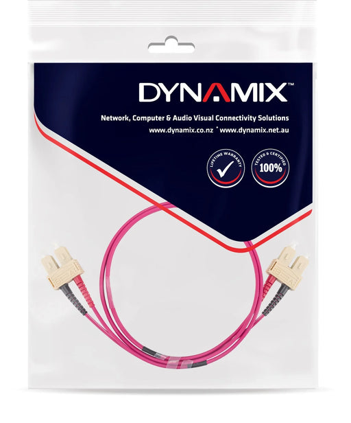 DYNAMIX 3M 50u SC/SC OM4 Fibre Lead (Duplex, Multimode) Raspberry Pink Jacket - LX2001 - Homewares, Outdoor, Phone Accessories, Cases, Speakers, Headphones + More -
