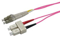 2M 50u LC/SC OM4 Fibre Lead (Duplex, Multimode) Raspberry Pink LSZH Jacket