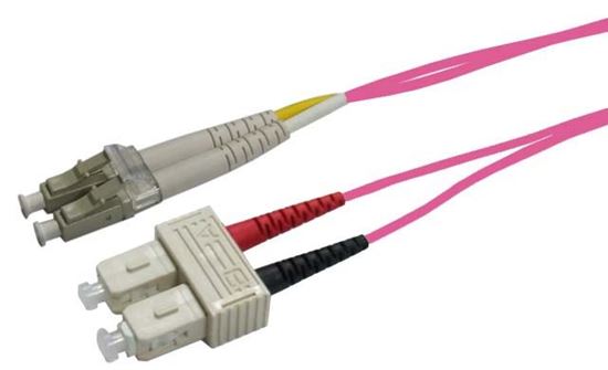 2M 50u LC/SC OM4 Fibre Lead (Duplex, Multimode) Raspberry Pink LSZH Jacket