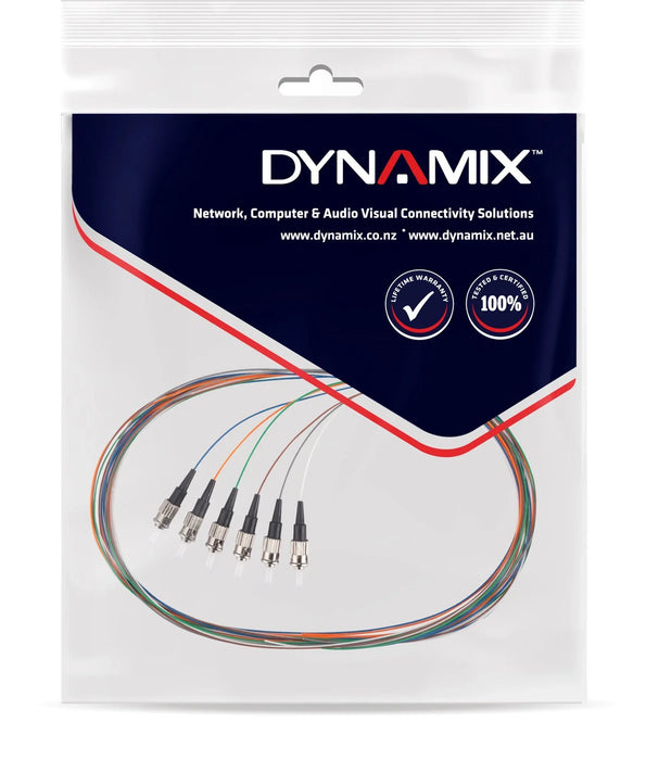 DYNAMIX 2M ST Pigtail OM1 6x Pack Colour Coded, 62.5/900um Multimode Fibre - LX2001 - Homewares, Outdoor, Phone Accessories, Cases, Speakers, Headphones + More -