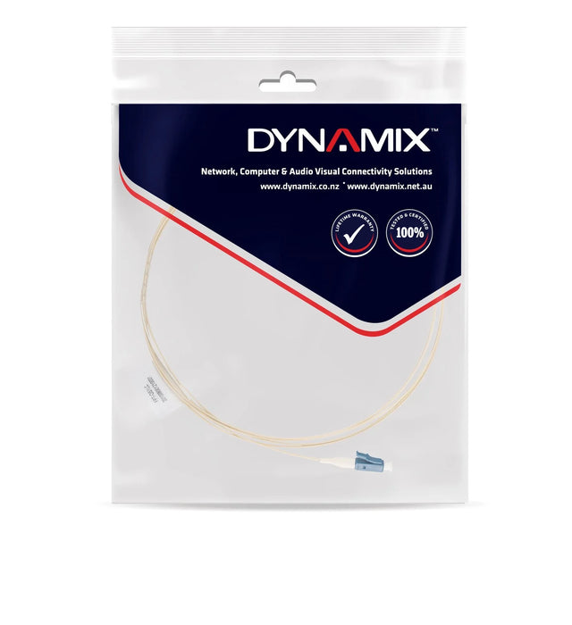DYNAMIX 2M LC Pigtail G657A1 single White, 900um Single-mode Fibre, Tight Buffer - LX2001 - Homewares, Outdoor, Phone Accessories, Cases, Speakers, Headphones + More -