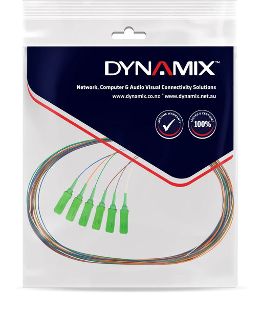 DYNAMIX 2M SC APC Pigtail G657A1 6 Pk Colour Coded, 900um Single-mode Fibre - LX2001 - Homewares, Outdoor, Phone Accessories, Cases, Speakers, Headphones + More -