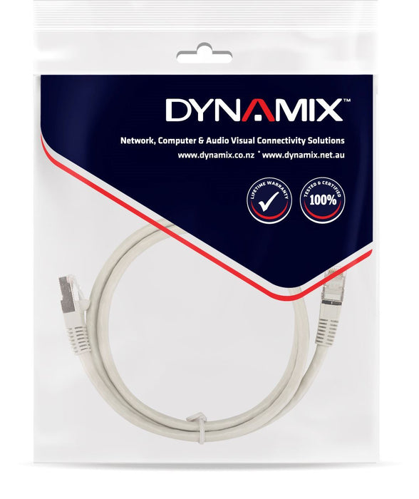DYNAMIX 15m Cat6  Beige STP Patch Lead (T568A Specification) 26AWG Slimline Snag