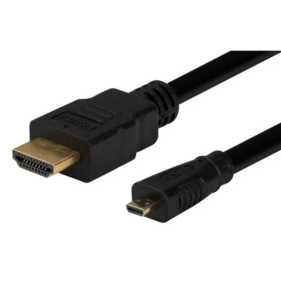 DYNAMIX 1m HDMI to HDMI Micro Cable v1.4. Max Res: 4K@30Hz. Colour Black. - LX2001 - Homewares, Outdoor, Phone Accessories, Cases, Speakers, Headphones + More -
