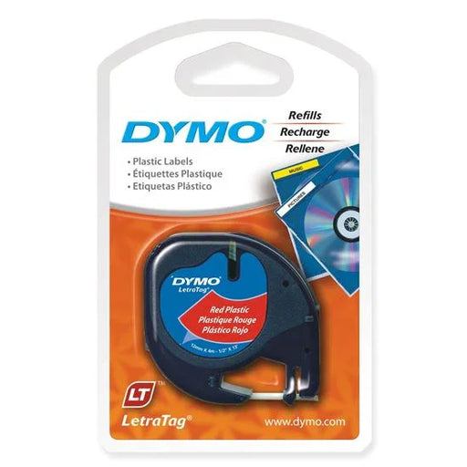 DYMO Genuine LetraTag Labeller Plastic Tape. 12mm Black on Red. For LetraTag LT- - LX2001 - Homewares, Outdoor, Phone Accessories, Cases, Speakers, Headphones + More -