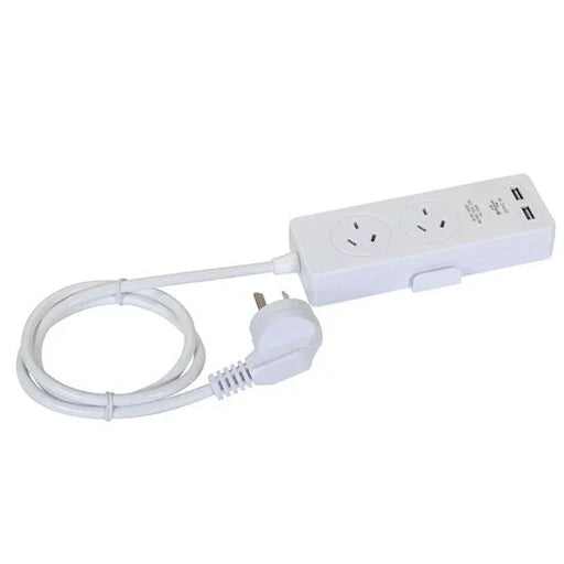 DYNAMIX 2-way Powerboard with 2x USB 2.4A Rapid Charging Ports. Includes Built - LX2001 - Homewares, Outdoor, Phone Accessories, Cases, Speakers, Headphones + More -