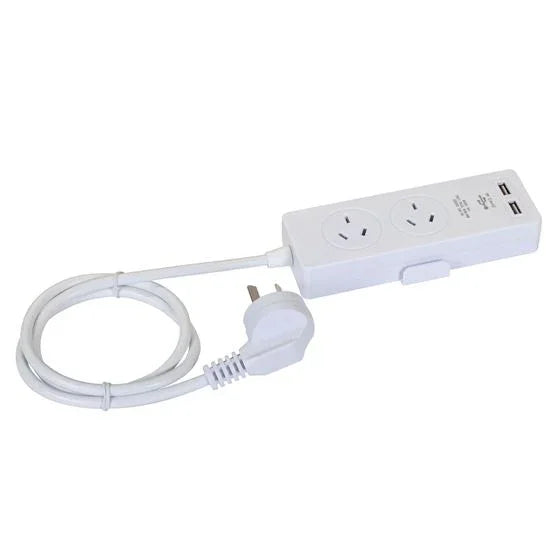 DYNAMIX 2-way Powerboard with 2x USB 2.4A Rapid Charging Ports. Includes Built - LX2001 - Homewares, Outdoor, Phone Accessories, Cases, Speakers, Headphones + More -