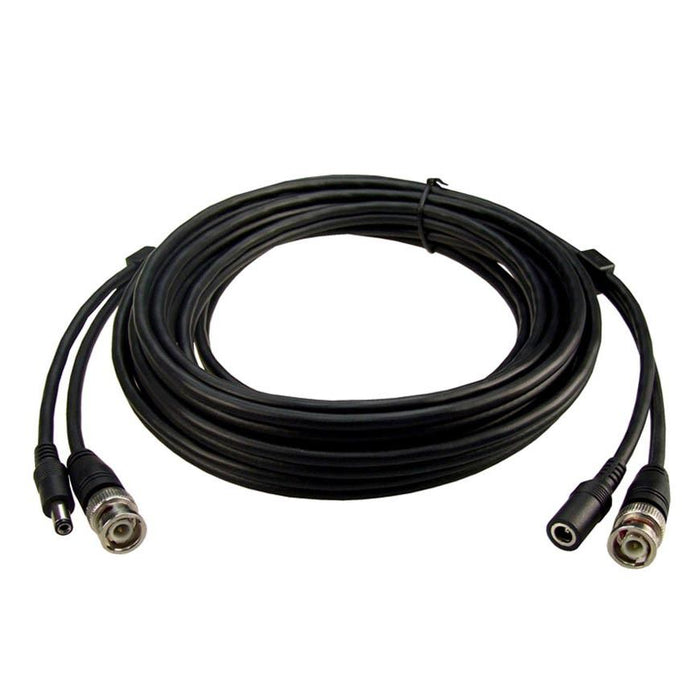DYNAMIX 15m BNC Male to Male with 2.1mm Power Cable Male/Female. 75ohm Cable