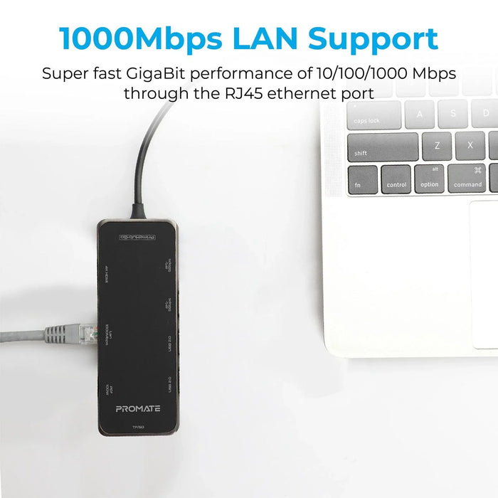 PROMATE 9-in-1 USB Multi-Port Hub with USB-C Connector. Includes 100W PD, 4K HDM - LX2001 - Homewares, Outdoor, Phone Accessories, Cases, Speakers, Headphones + More -