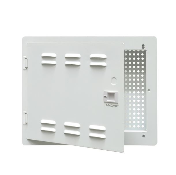 DYNAMIX 14'' Network Enclosure Recessed Wall Mount, Vented Lid, Cable/GPO Knock