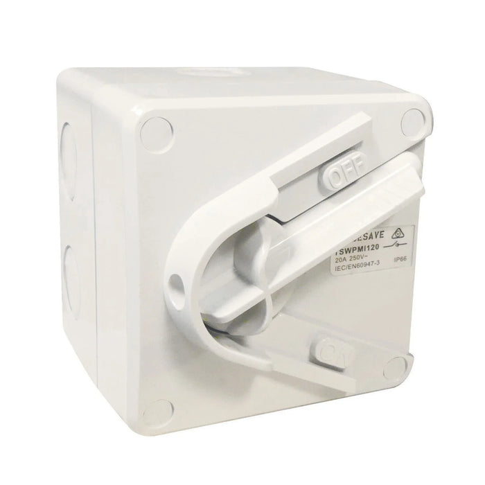 TRADESAVE Weatherproof Mini Isolator 1 Pole 240V 20A. Grey Heavy Duty Industrial - LX2001 - Homewares, Outdoor, Phone Accessories, Cases, Speakers, Headphones + More -