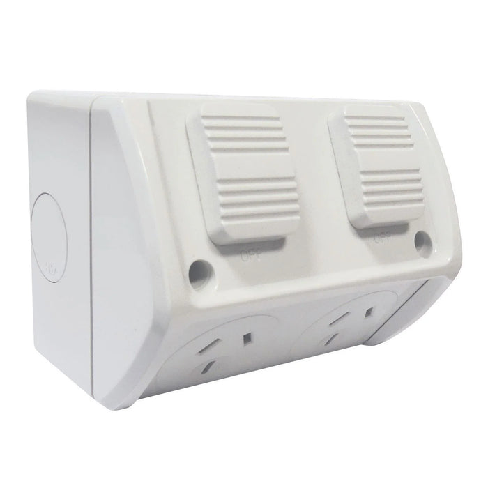 TRADESAVE Weatherproof Double IP53 Outlet. Grey Heavy Duty Industrial Grade Virg - LX2001 - Homewares, Outdoor, Phone Accessories, Cases, Speakers, Headphones + More -