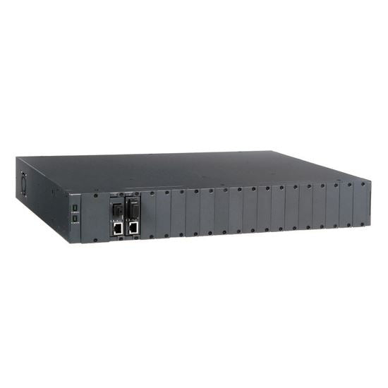 CTS 18 Slot Media Converter Chassis. 19'' (1.5RU). 2x DC PSUs. Compact Media Con